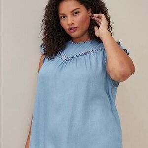 Torrid Denim Tencel Blouse